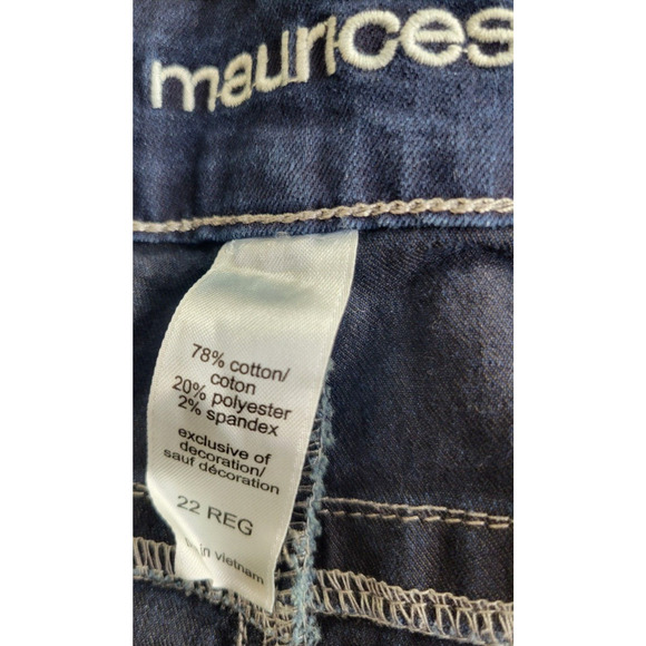Maurices Blue Denim Skinny Mid Rise Dark Wash Jeans Women's Plus Size 22 - Picture 3 of 8